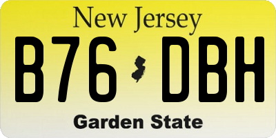NJ license plate B76DBH