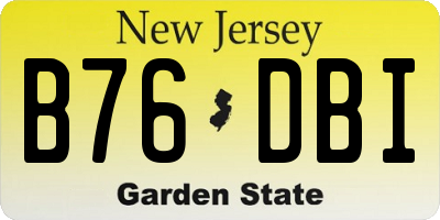 NJ license plate B76DBI