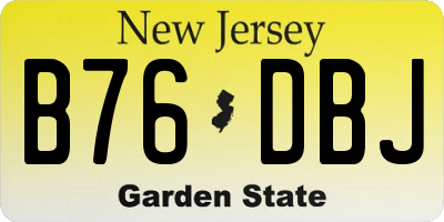 NJ license plate B76DBJ