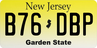 NJ license plate B76DBP