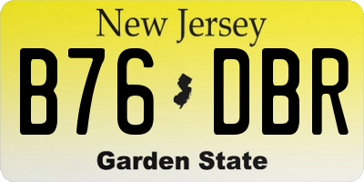 NJ license plate B76DBR