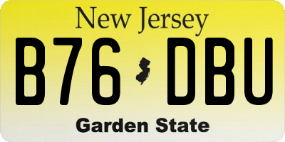 NJ license plate B76DBU