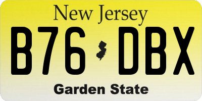 NJ license plate B76DBX