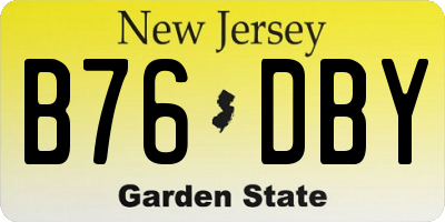 NJ license plate B76DBY