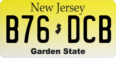 NJ license plate B76DCB