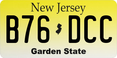 NJ license plate B76DCC