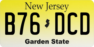 NJ license plate B76DCD