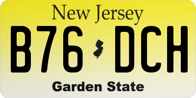 NJ license plate B76DCH