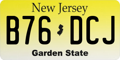 NJ license plate B76DCJ