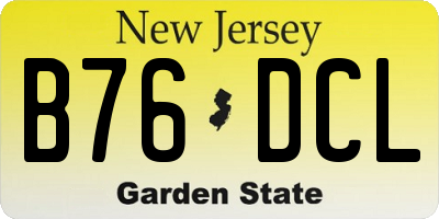 NJ license plate B76DCL