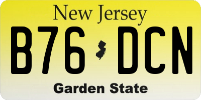 NJ license plate B76DCN