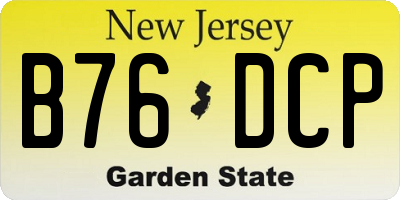 NJ license plate B76DCP