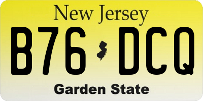 NJ license plate B76DCQ