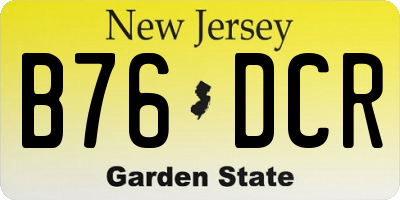 NJ license plate B76DCR