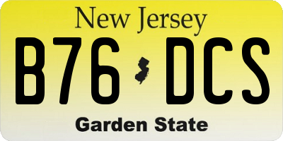 NJ license plate B76DCS
