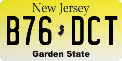 NJ license plate B76DCT