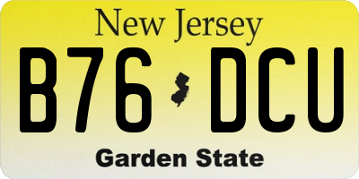 NJ license plate B76DCU