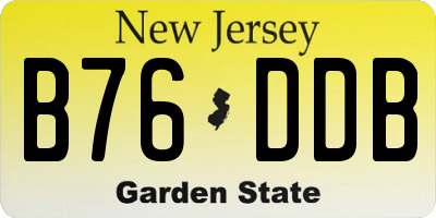 NJ license plate B76DDB