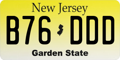 NJ license plate B76DDD
