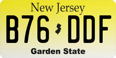 NJ license plate B76DDF