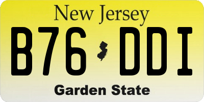 NJ license plate B76DDI
