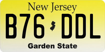 NJ license plate B76DDL
