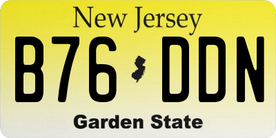 NJ license plate B76DDN