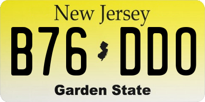 NJ license plate B76DDO