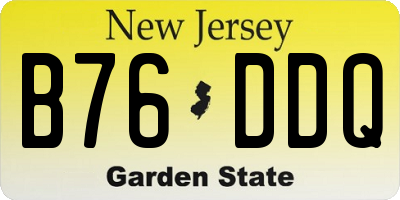 NJ license plate B76DDQ