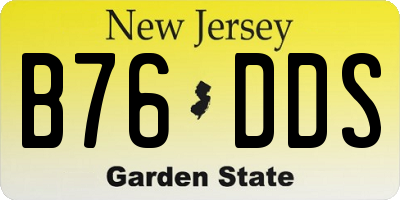 NJ license plate B76DDS