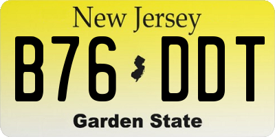 NJ license plate B76DDT