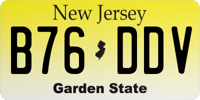 NJ license plate B76DDV