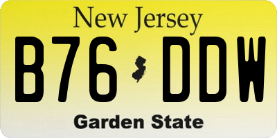 NJ license plate B76DDW
