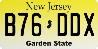 NJ license plate B76DDX