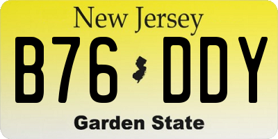 NJ license plate B76DDY