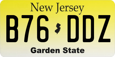 NJ license plate B76DDZ