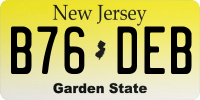 NJ license plate B76DEB