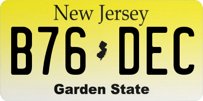 NJ license plate B76DEC