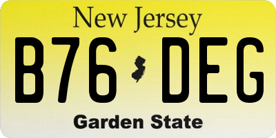NJ license plate B76DEG