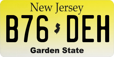NJ license plate B76DEH