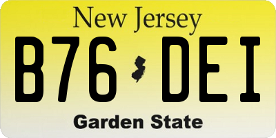 NJ license plate B76DEI