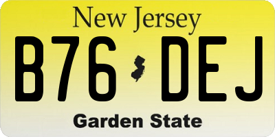 NJ license plate B76DEJ