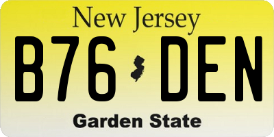 NJ license plate B76DEN