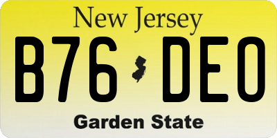 NJ license plate B76DEO