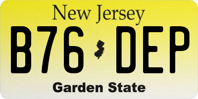 NJ license plate B76DEP