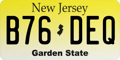 NJ license plate B76DEQ