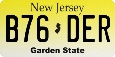 NJ license plate B76DER
