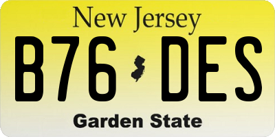 NJ license plate B76DES