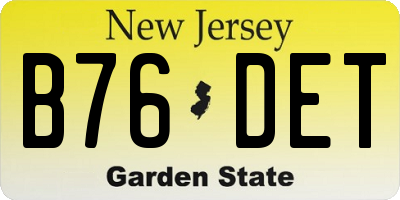 NJ license plate B76DET