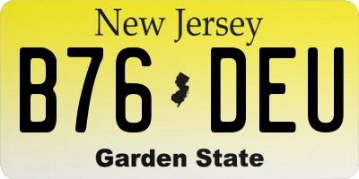 NJ license plate B76DEU